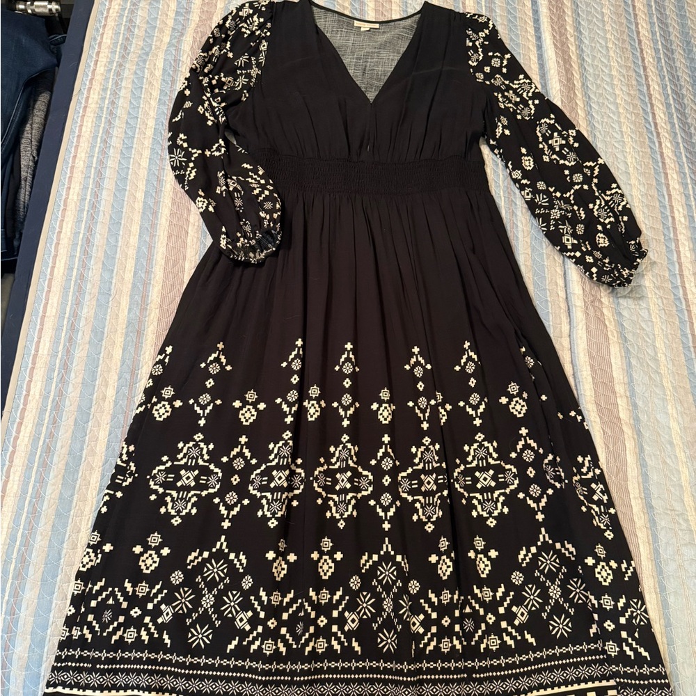 Black and Cream Maxi Dress